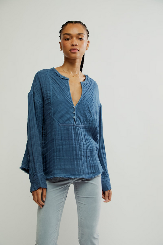 Free People - Easy Sunday Top in Dark Denim