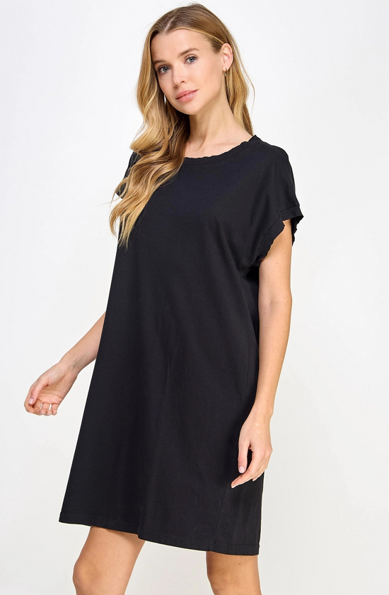 Final Sale Maria Mini Tee Dress in Black