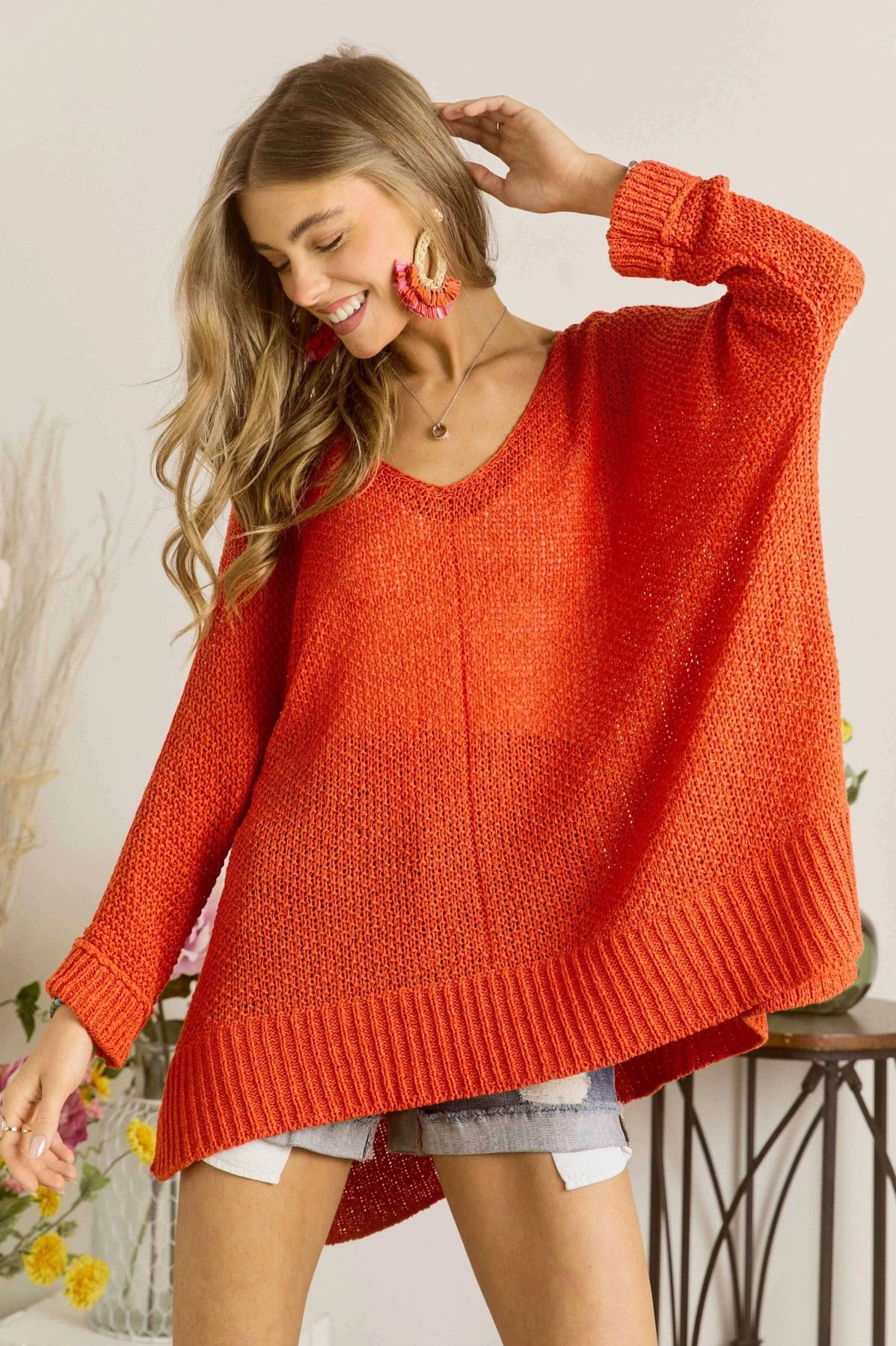 The Sally Sweater in Orange