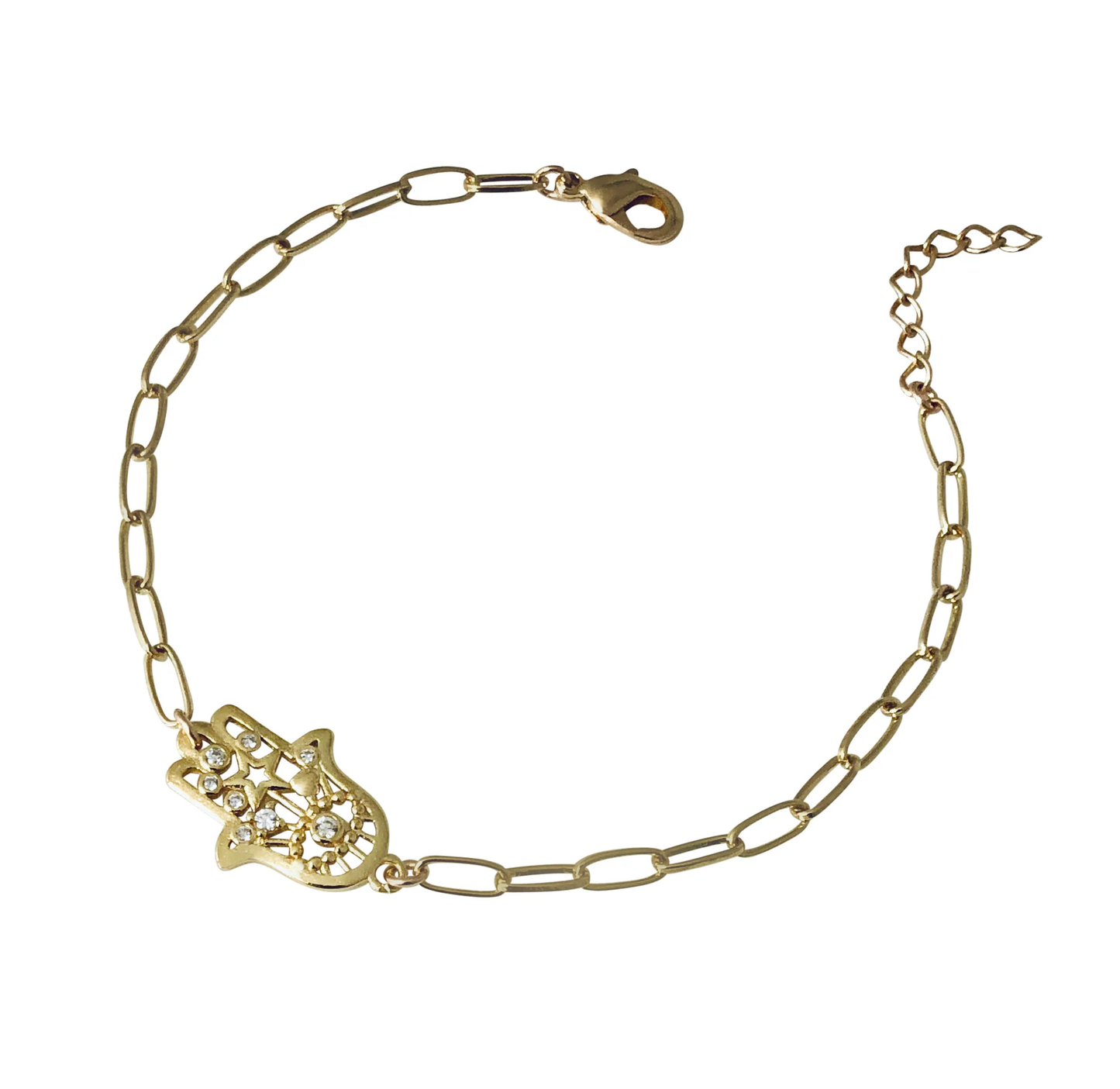 The Hailey Hamsa Clip Bracelet in Gold - SpiritedBoutiques Boho Hippie Boutique Style Bracelet, Modern Opus