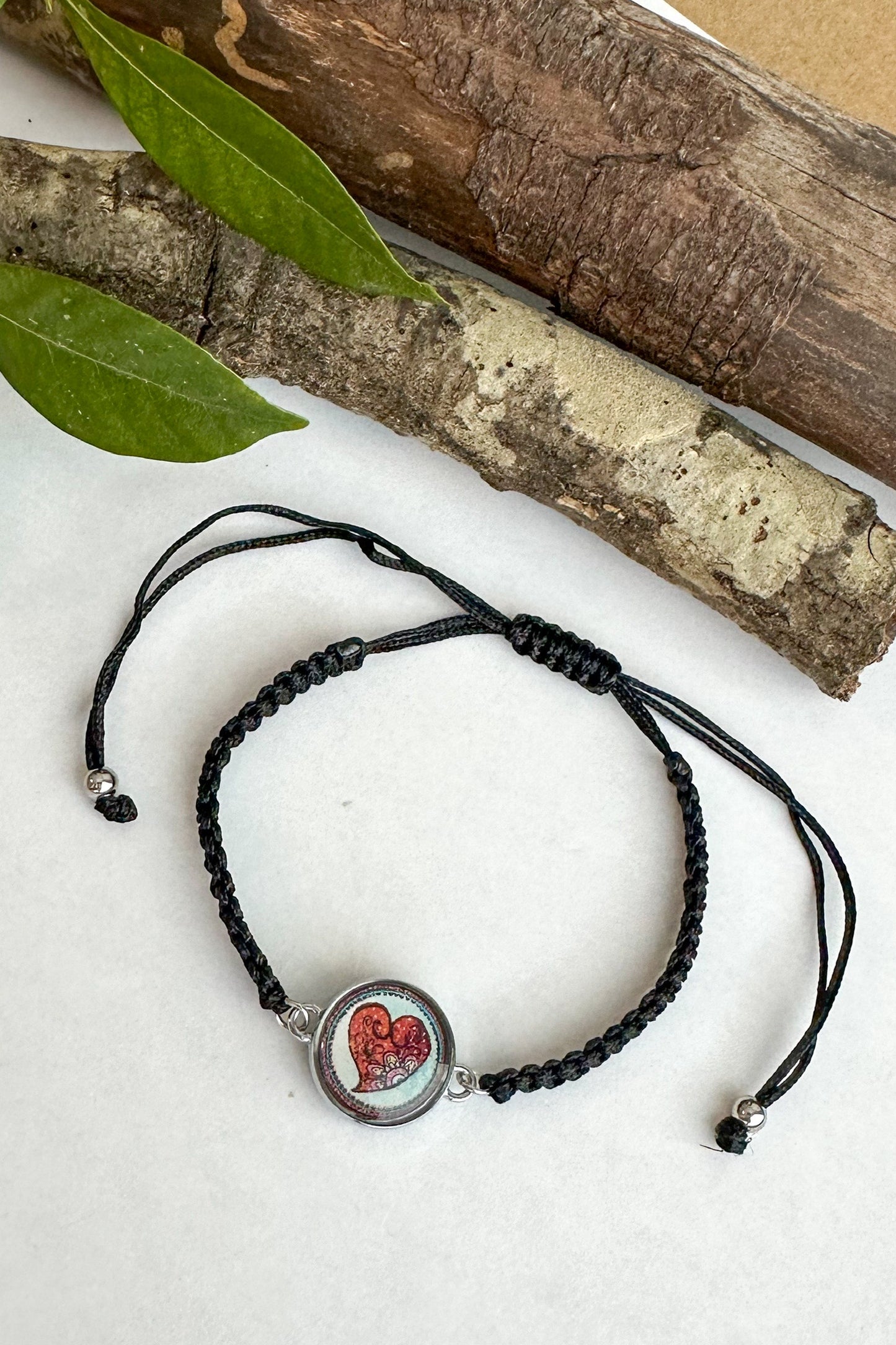 Spirit Lala: Turquoise Heart Braided Adjustable Bracelet - SpiritedBoutiques Boho Hippie Boutique Style Bracelet, Spirit Lala