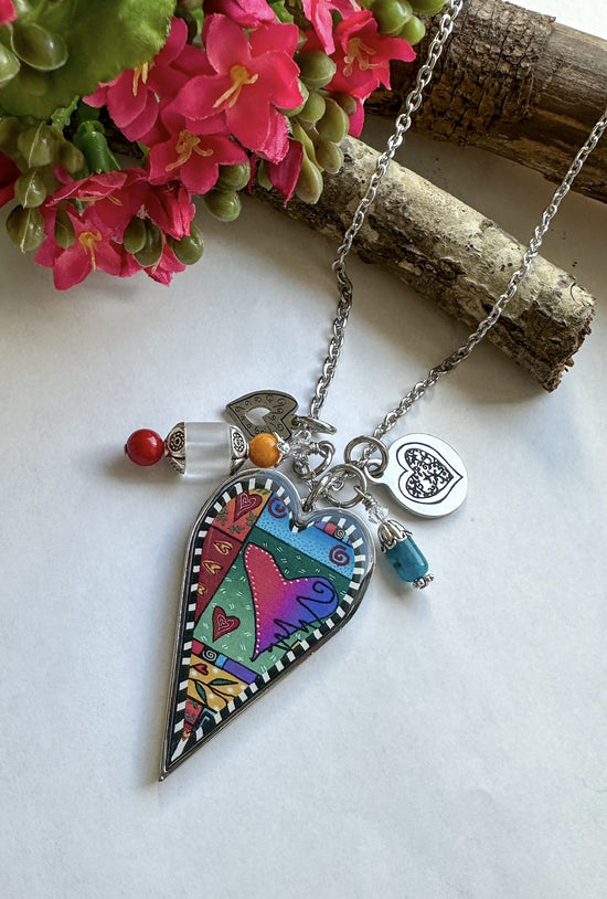 Spirit Lala: Wild Heart Statement Charm Necklace - SpiritedBoutiques Boho Hippie Boutique Style Necklace, Spirit Lala