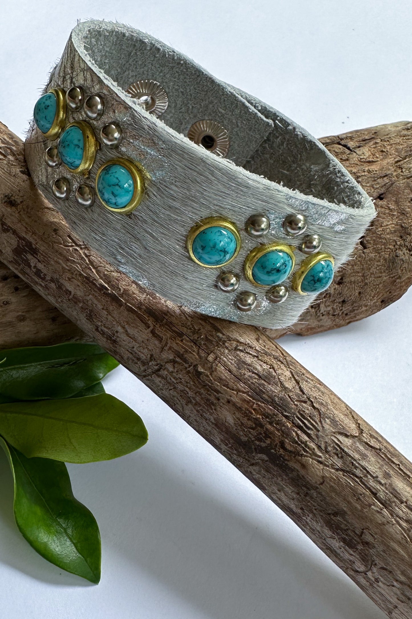 Load image into Gallery viewer, Tiana Turquoise Cuff Bracelet - SpiritedBoutiques Boho Hippie Boutique Style Bracelet, Spirited
