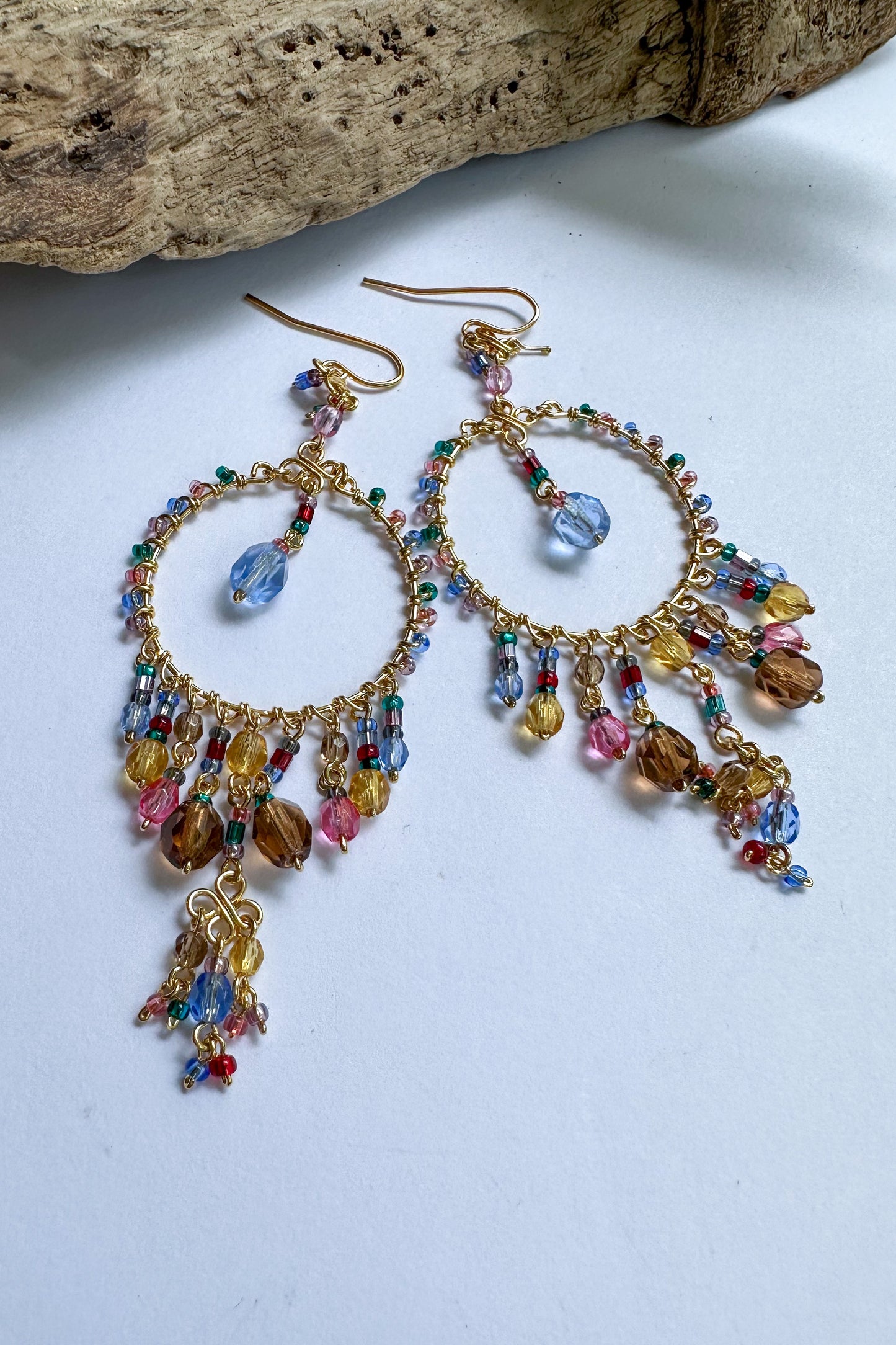 The Hannah Chandelier Earrings in Multi - SpiritedBoutiques Boho Hippie Boutique Style Earrings, Spirited