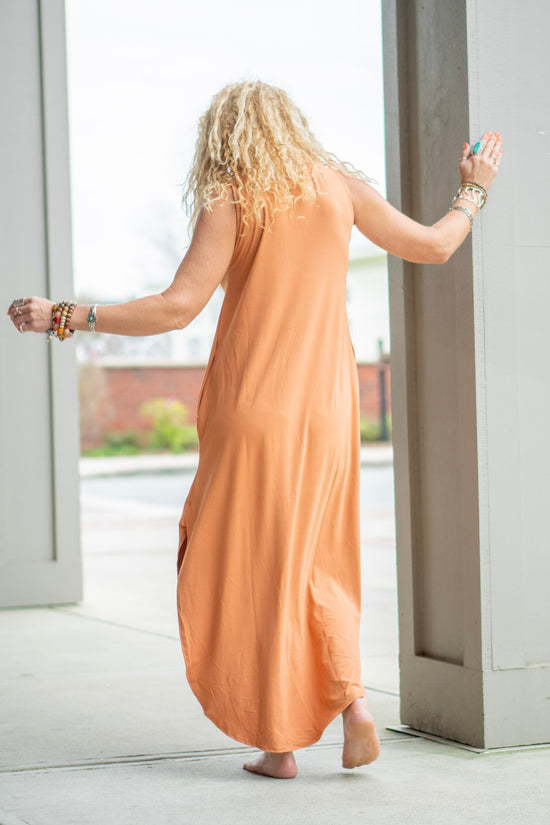Load image into Gallery viewer, The Genny Dress in Butter Orange - SpiritedBoutiques Boho Hippie Boutique Style Dress, Zenana
