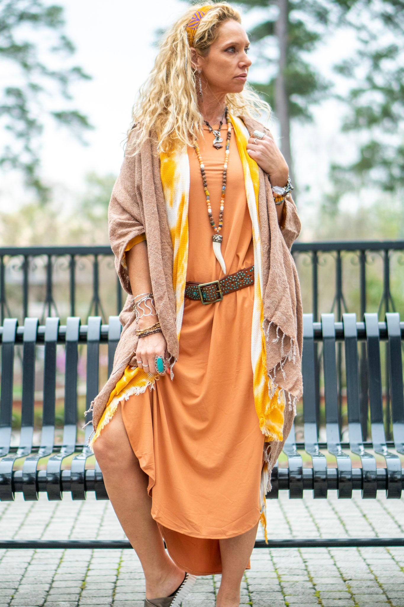 The Genny Dress in Butter Orange - SpiritedBoutiques Boho Hippie Boutique Style Dress, Zenana